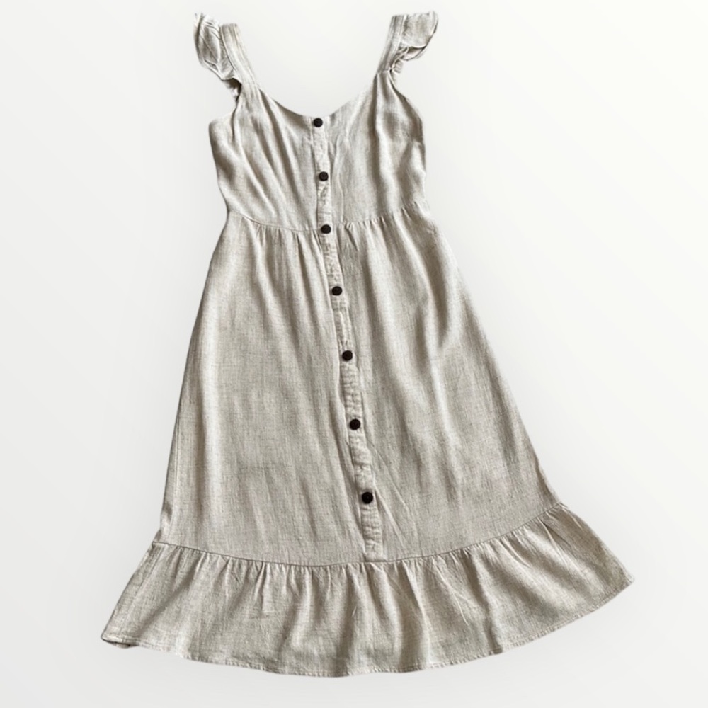 Monteau Los Angeles Beige Dress Ruffle Straps